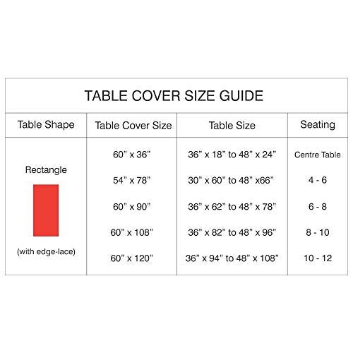 Freelance PVC Vinyl Magnolia Dining Plastic Table Cover Cloth - Waterproof Protector, 10-12 Seater, Rectangle 60x120 inches (with White Border Edge Lace) - Product of Meiwa, Japan - Image 2