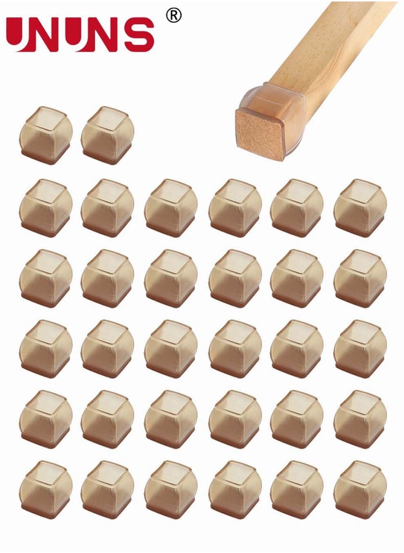 UNUNS 32 Pack Silicone Chair Leg Floor Protectors,Thicken Rubber Chair Feet Caps Covers Pads,Protect Furniture Wood Floors From Scratching And Reduce Noise  - Image 1