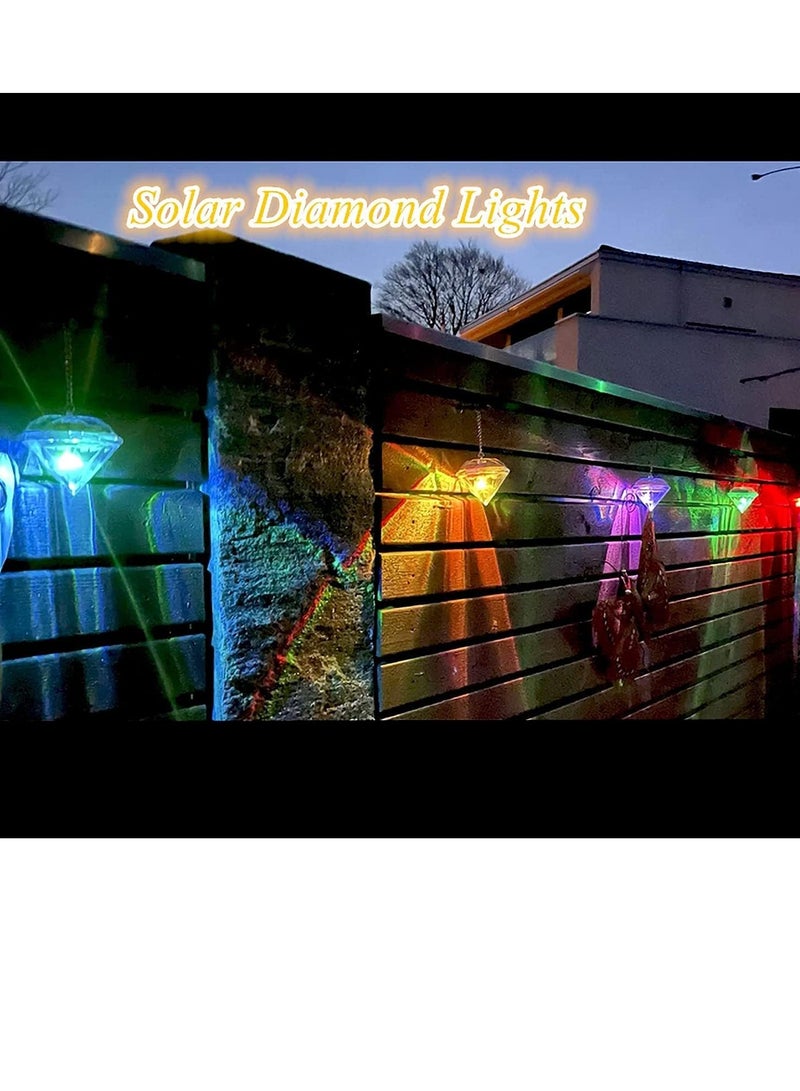 Barakah Solar Garden Lights Solar Diamond Hanging Lights 5 Pack RGB 7 Color Changing LED Decorative Lamps for Patio Garden Tree Walkway Lawn Yard Fence Deck Energy Class A - Image 2