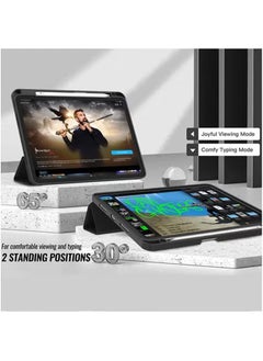LCYLJGY Cover Case For iPad Pro 11 Inch Case 2022/2021/2010/2018 Gen with Pencil Holder,Smart iPad Case Support Touch ID and Auto Wake/Sleep with Auto 2nd Gen Pencil Charging Black  - Image 5