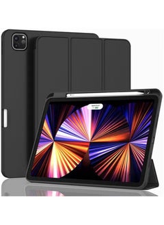 LCYLJGY Cover Case For iPad Pro 11 Inch Case 2022/2021/2010/2018 Gen with Pencil Holder,Smart iPad Case Support Touch ID and Auto Wake/Sleep with Auto 2nd Gen Pencil Charging Black  - Image 1