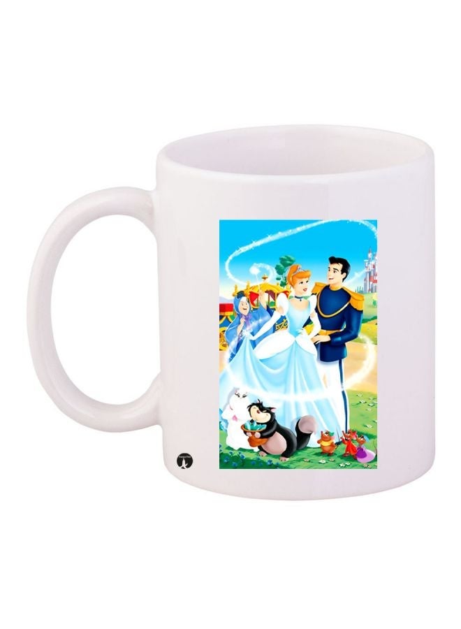 RYN Cinderella II Dreams Come True Printed Coffee Mug White/Blue/Green 11ounce
