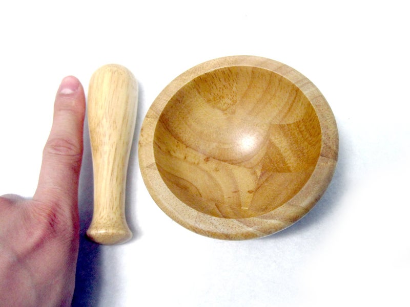 YOUNG & DANGEROUS New Mini Wooden Mortar & Pestle Grinding Bowl Set Garlic Crush Pot Kitchen Tool - Image 3