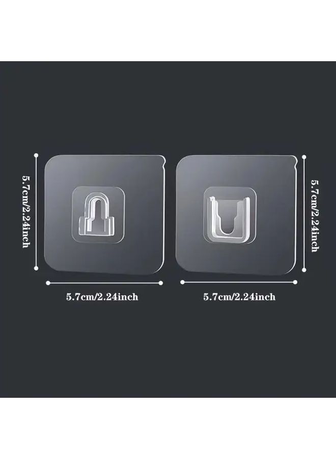 5 Pairs No Trace Adhesive Hooks Waterproof Wall Hanging Storage for Bathroom Kitchen Bedroom - Image 3