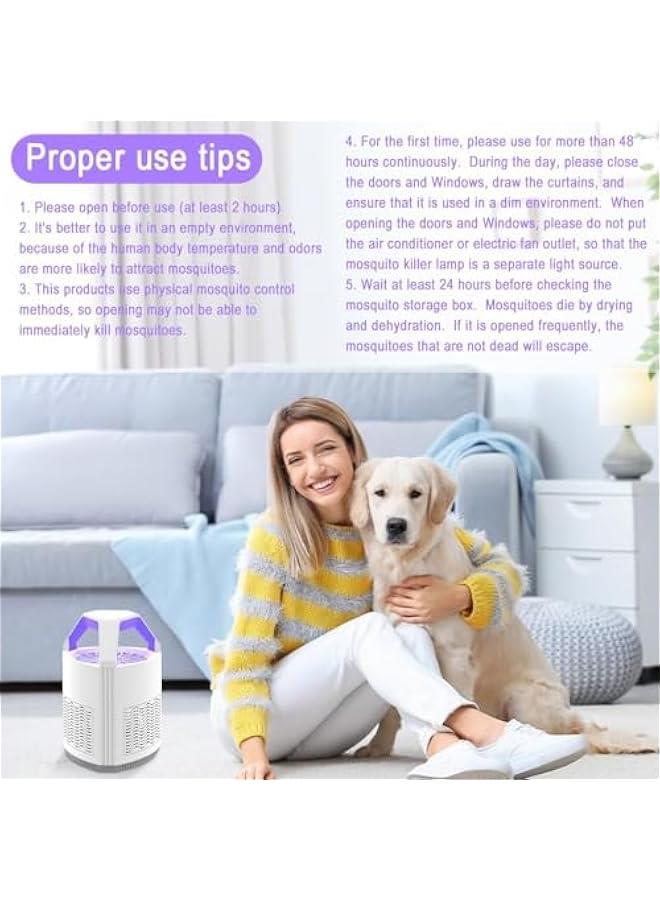 هوكور LukRosey Electric Mosquito Killer, Electric Bug Zapper, Fly Killer Bug Zapper, Mosquito Zapper, Mosquito Trap, USB Powered UV LED Light for Bedroom, Living Room, Kitchen, Office (White) - Image 4
