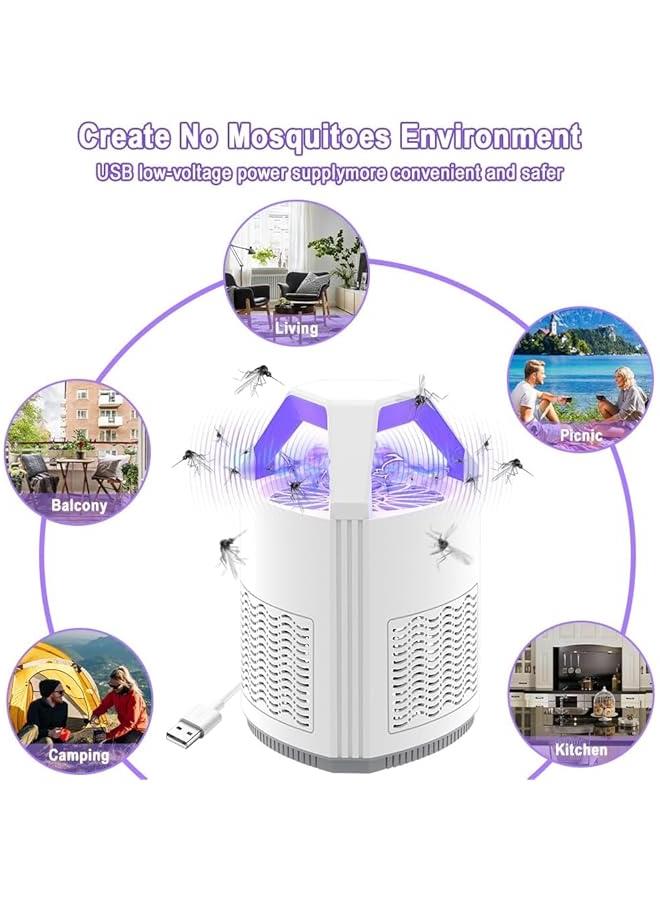 هوكور LukRosey Electric Mosquito Killer, Electric Bug Zapper, Fly Killer Bug Zapper, Mosquito Zapper, Mosquito Trap, USB Powered UV LED Light for Bedroom, Living Room, Kitchen, Office (White) - Image 5
