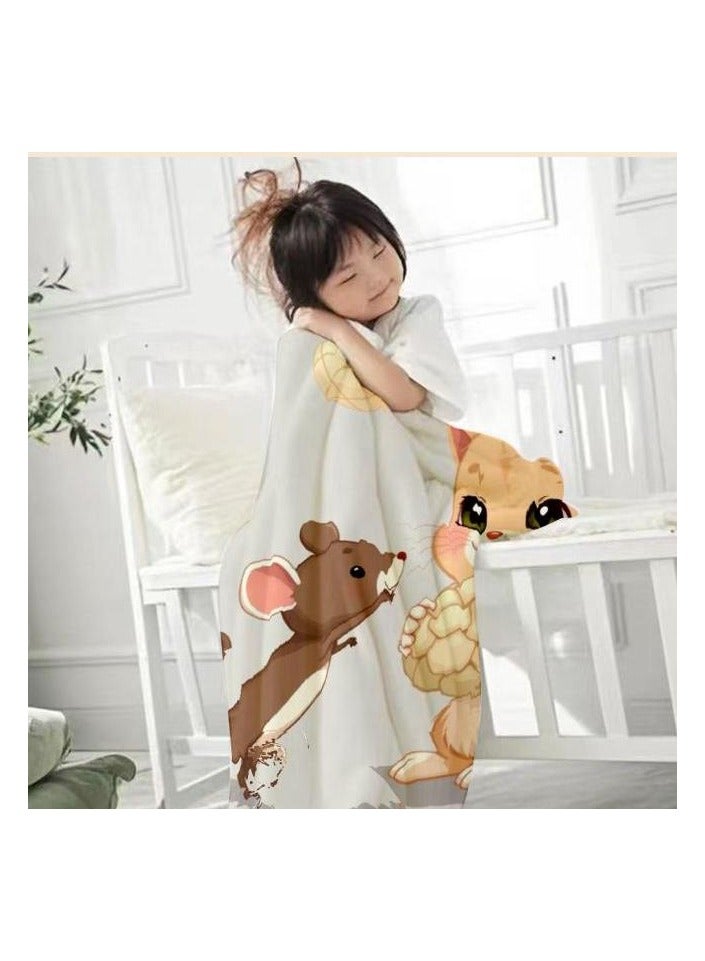 general Children's or student cartoon flannel thin blanket (warm and comfortable, suitable for sleep, games) 100cm*150cm - 376 - Image 1