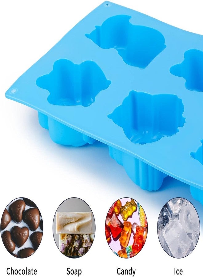 Legacycart 6 Cavity Animal Lion Bear Hippopotamus 110GM Soap Molds, Large Jello 3D Silicone Chocolate Cupcake Candy Cookie Baking Clay DIY Resin Pudding Candle Mould Decoration Handmade Craft - Image 4