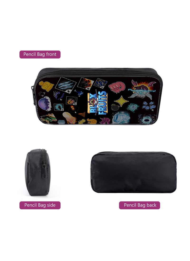Generic - 3 pcs set ROBLOX blox fruits Children Backpack Daypack Schoolbag Girls Boys School Book bag with Lunch Box Pen Case - Image 1