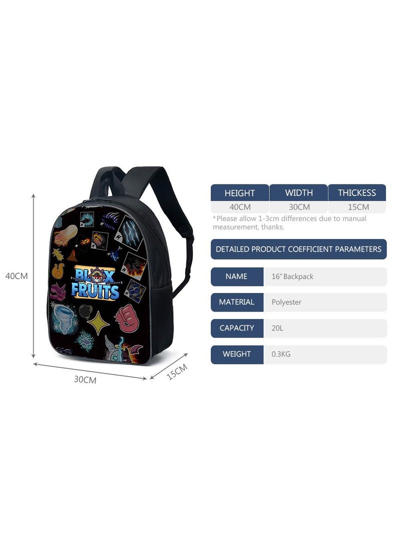 Generic - 3 pcs set ROBLOX blox fruits Children Backpack Daypack Schoolbag Girls Boys School Book bag with Lunch Box Pen Case - Image 1