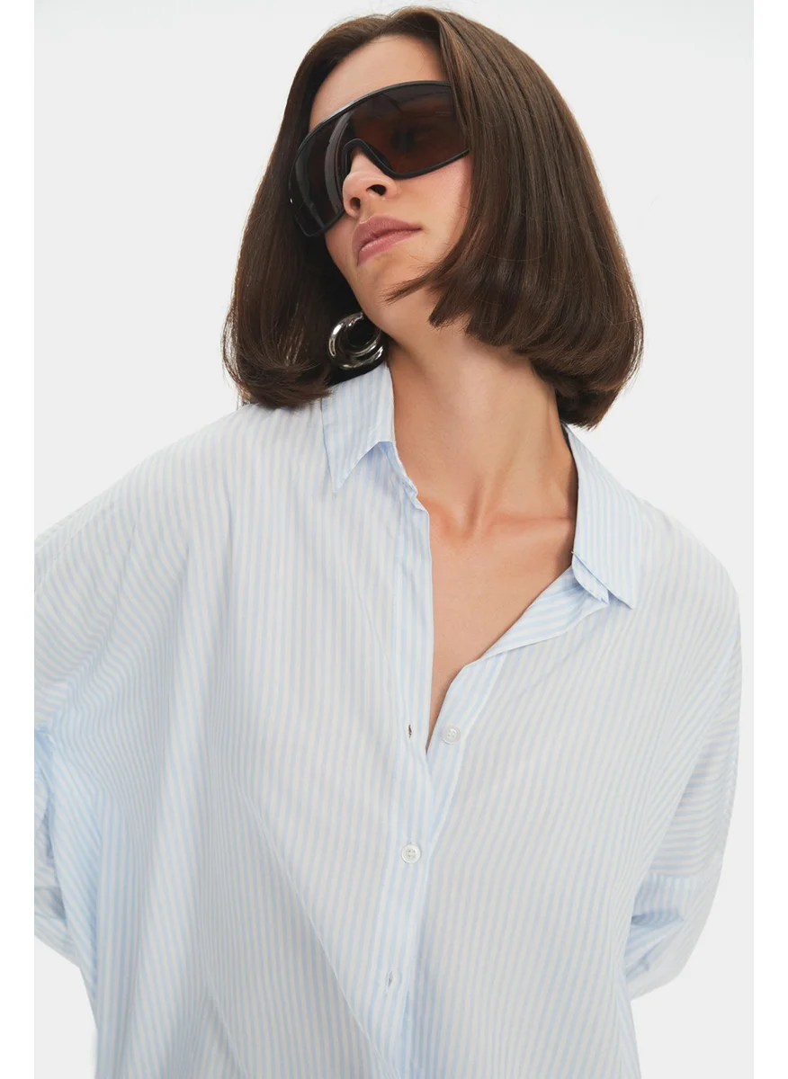 جون Women's Exclusive Regular/normal Pattern Modal Blend Striped Shirt