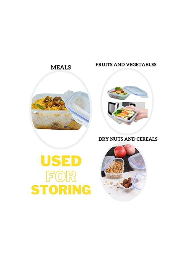 Both 3 Locknlock Airtight Food Storage Container Reusable Bpa Free Rectangular Food Container With Leak Proof Locking Lid For Lunch Box & Kitchen Pantry Storage Organizer - Image 2