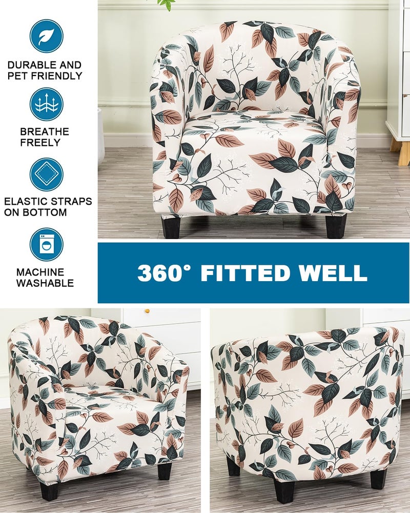 NILUOH Club Chair Slipcover 1-Piece Soft Stretch Barrel Chair Covers Tub Chair Cover Spandex Armchair Covers Furniture Protector for Bar Counter Living Room,Color 01 - Image 5