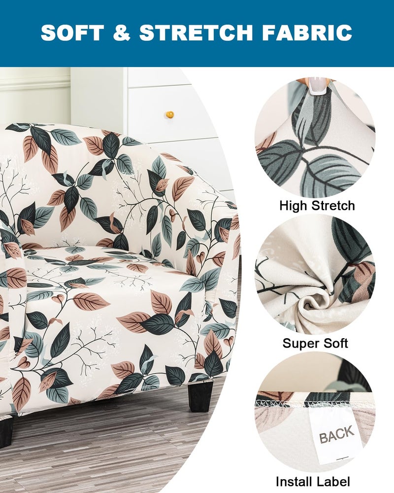 NILUOH Club Chair Slipcover 1-Piece Soft Stretch Barrel Chair Covers Tub Chair Cover Spandex Armchair Covers Furniture Protector for Bar Counter Living Room,Color 01 - Image 3