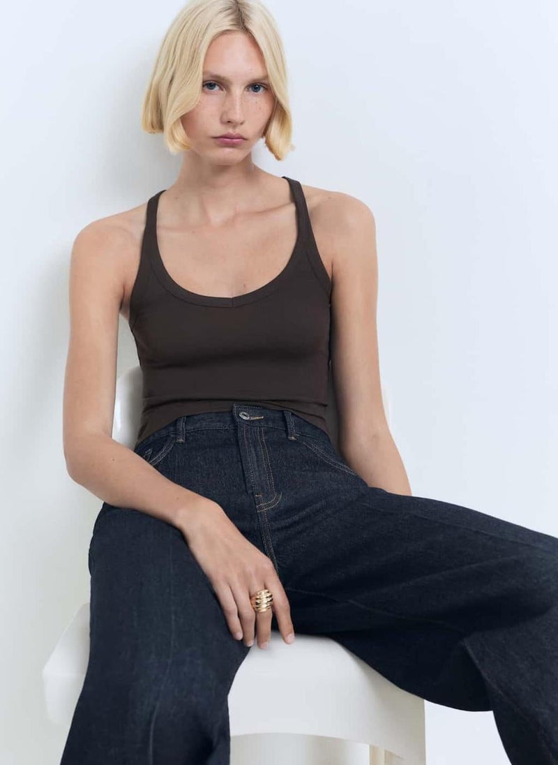 MANGO Cotton Top With Straps - Image 4