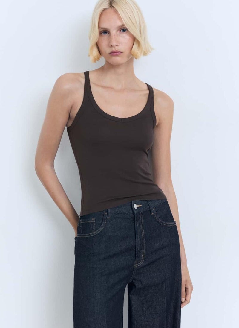 MANGO Cotton Top With Straps - Image 1