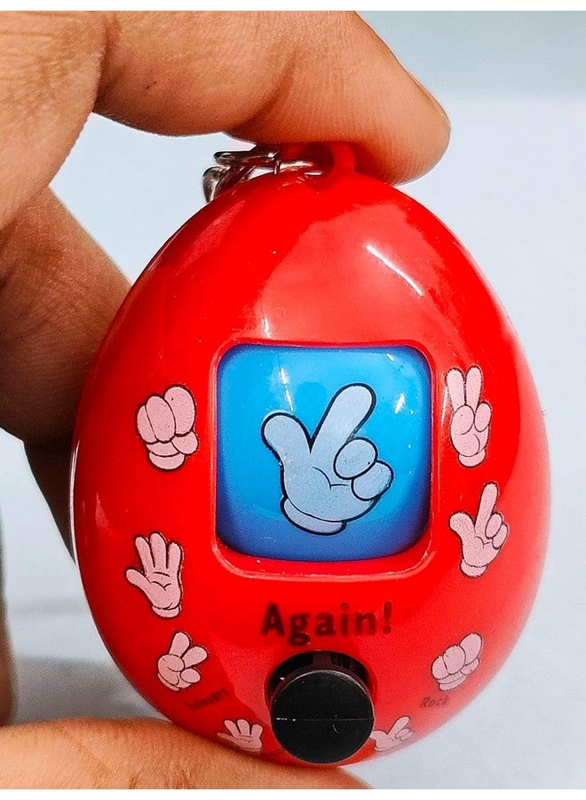 AMANVANI 3D Cute Keychain Mini Toy With KeyRing Chain Egg Shape Keychain for Kids, Kids' Birthday Gifts, Paper Scissor Game Key Chain (2pcs) - Image 3