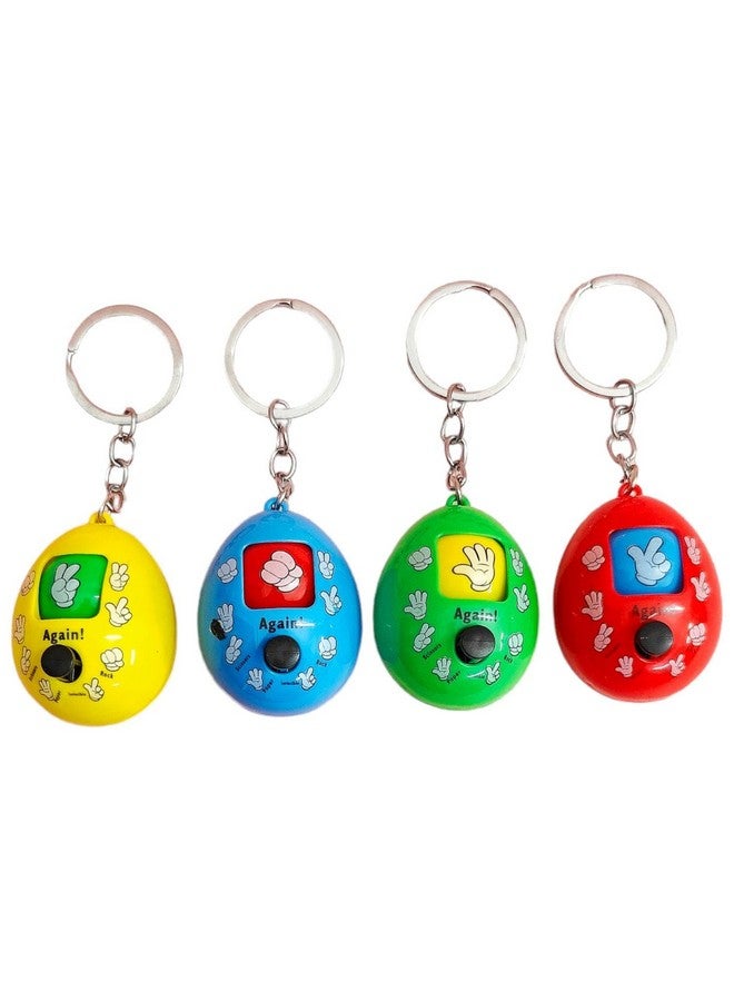 AMANVANI 3D Cute Keychain Mini Toy With KeyRing Chain Egg Shape Keychain for Kids, Kids' Birthday Gifts, Paper Scissor Game Key Chain (2pcs) - Image 2