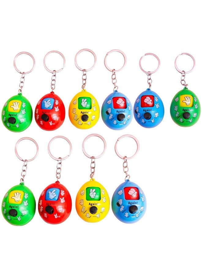 AMANVANI 3D Cute Keychain Mini Toy With KeyRing Chain Egg Shape Keychain for Kids, Kids' Birthday Gifts, Paper Scissor Game Key Chain (2pcs) - Image 5