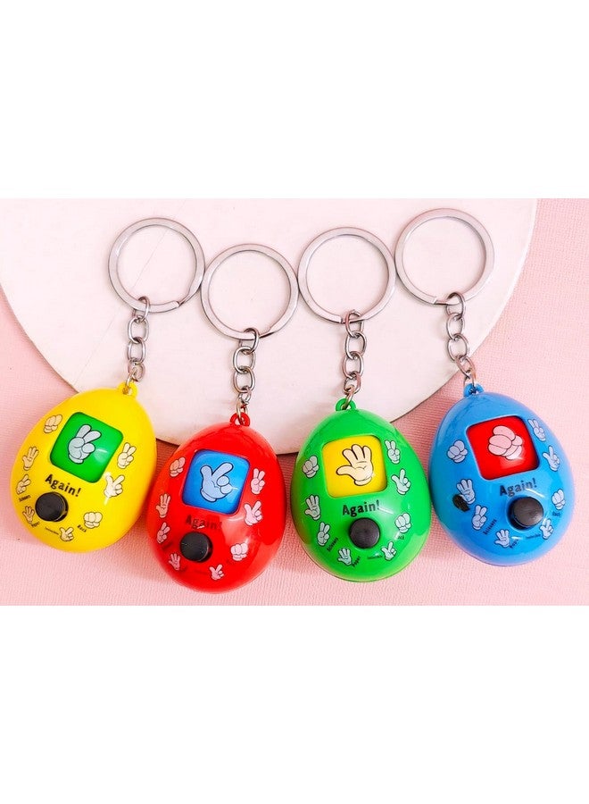 AMANVANI 3D Cute Keychain Mini Toy With KeyRing Chain Egg Shape Keychain for Kids, Kids' Birthday Gifts, Paper Scissor Game Key Chain (2pcs) - Image 4