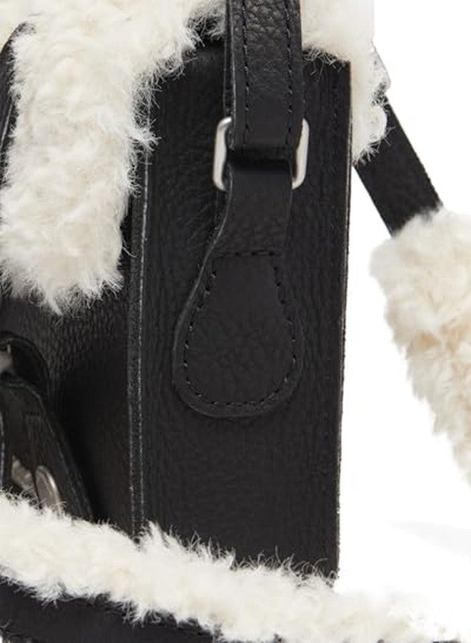 Dr. Martens 7" Leather Satchel Bag, Black Ambassador+Natural Deluxe Borg - Image 5