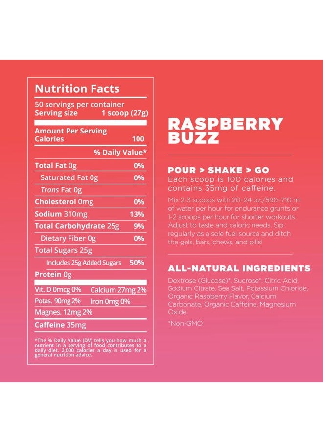 Tailwind Nutrition - Endurance Fuel, Electrolyte & Hydration Sports Drink Mix Powder with Caffeine, Gluten-Free, Vegan, Raspberry Buzz, 50 Servings (Caffeinated) - Image 1