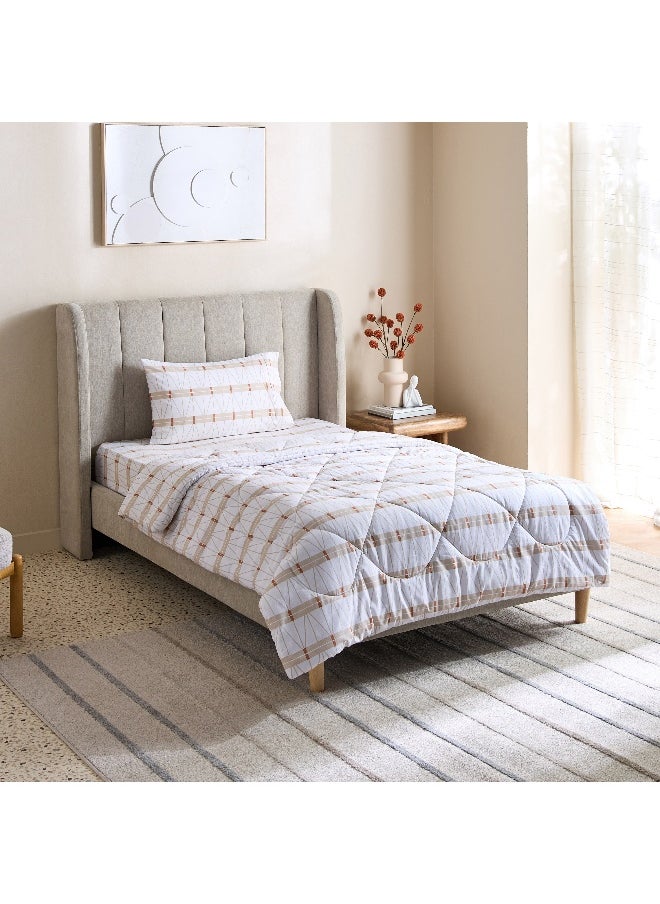 Home Box Malta Lattice 2-Piece Printed Cotton Twin Comforter Set - 160x220 cm  - Image 2