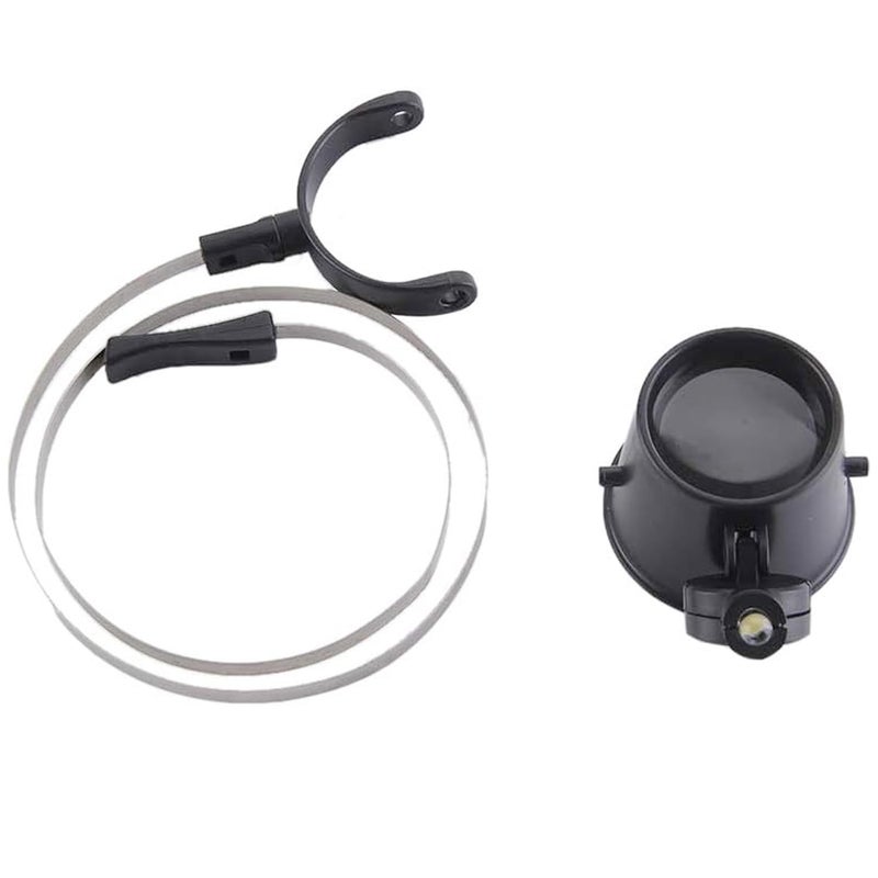 Rongon Hands Magnifying Glass 15X Small Loupe Magnifying Lens with Lights Jewelry Loop Magnifier Illumination Jewelers Eye Loupes for Reading Watch Repair Watchmakers Crafts