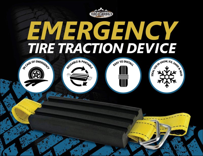 TRACGRABBER Tire Traction Device for Cars & Small SUVs, Set of 2 - Made in the USA, Anti Skid Emergency Tire Straps to Get Unstuck from Snow, Mud, & Sand - Snow Traction Mat or Tire Chain Alternative - Image 2