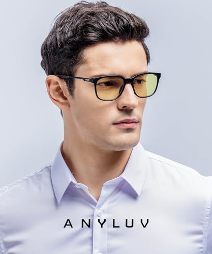 ANYLUV Blue Light Glasses for Men Lightweight Computer Gaming Glasses Stylish Anti Eyestrain Blue Light Blocking Men - Image 3
