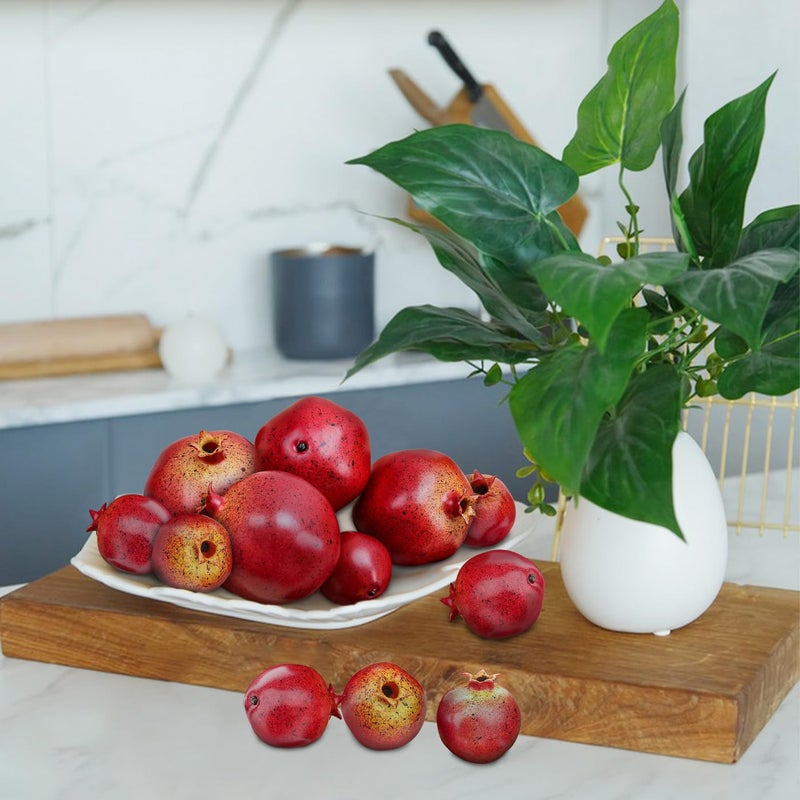 Woration زخرفة الرمان الاصطناعي الواقعي 12 قطعة - Image 2