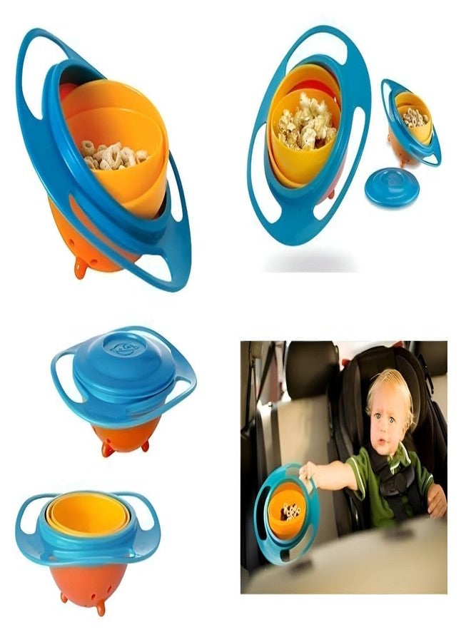 SAVS 360 Degree Rotating Gyro Snack Bowl for Toddlers Non Spill Resistant Kids Snack Container with Lid Magic Anti Spill Bowl for Mess Free Eating Portable Food Holder for Babies and Kids - Image 2