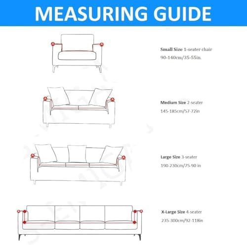 WE CLEVER Elastic Stretchable Turkish Bubble Sofa Cover with Skirt –Washable High-Elastic Polyester & Spandex Furniture Slipcover with Frill Design (Beige, L Shape (3+2)) - Image 4