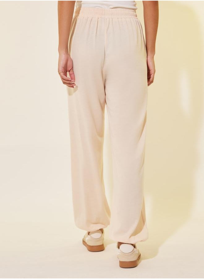 Take Two Take Two Typography Print Drawstring Waist Wide Leg Joggers  - Image 4