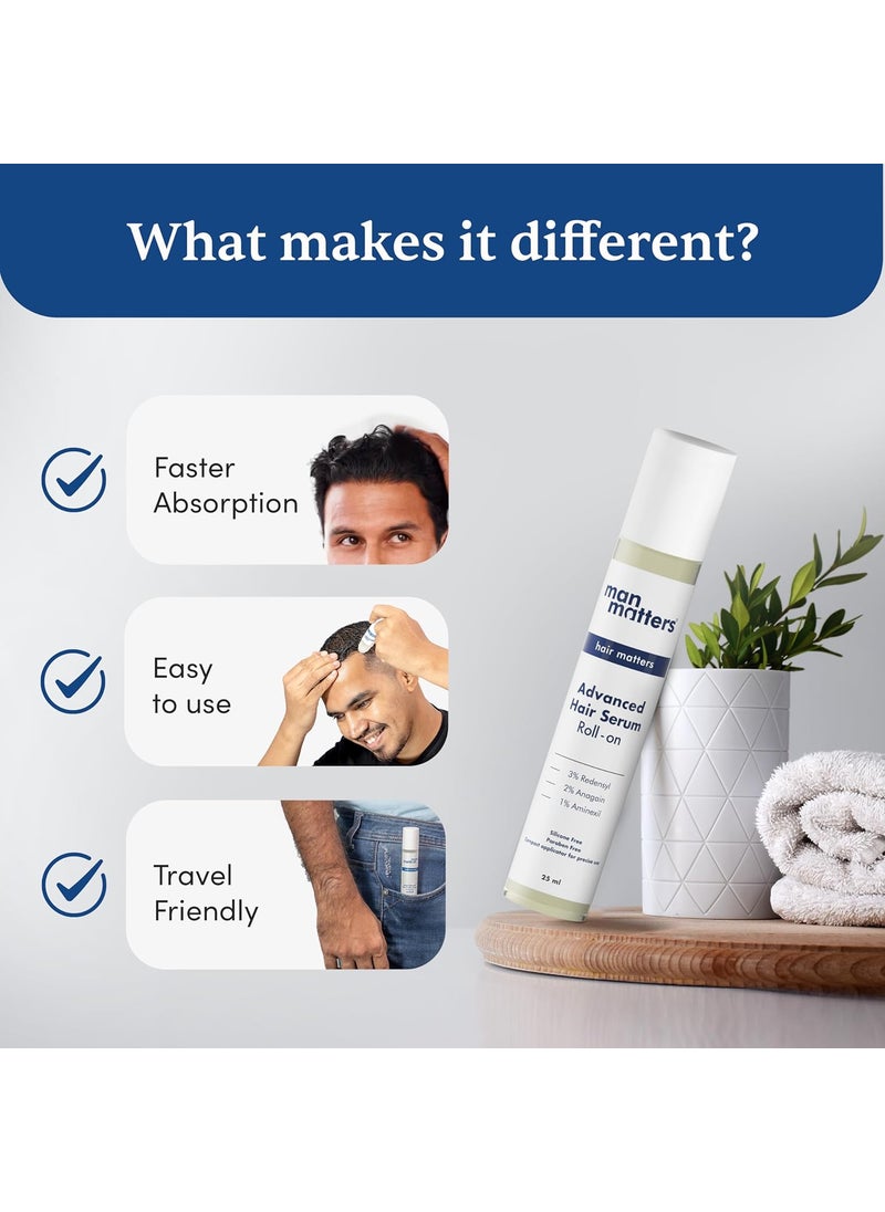 Man Matters Man Matters Advanced Hair Growth Serum Roll On For HairBeardWith 3 Redensyl2 Anagain1 AminexilRosemary Leaf Extract Reactivates Hair CellsActivates Beard Follicles25Ml50 Grams  - Image 5
