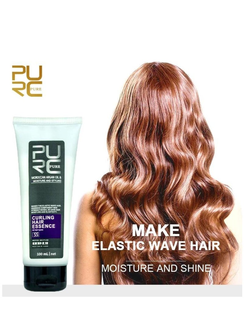 PURC كريم زيت الأركان المغربي للشعر 100 مل - كريم تجعيد الشعر لترطيب وتصفيف الشعر المجعد لتموجات مرنة - Image 2