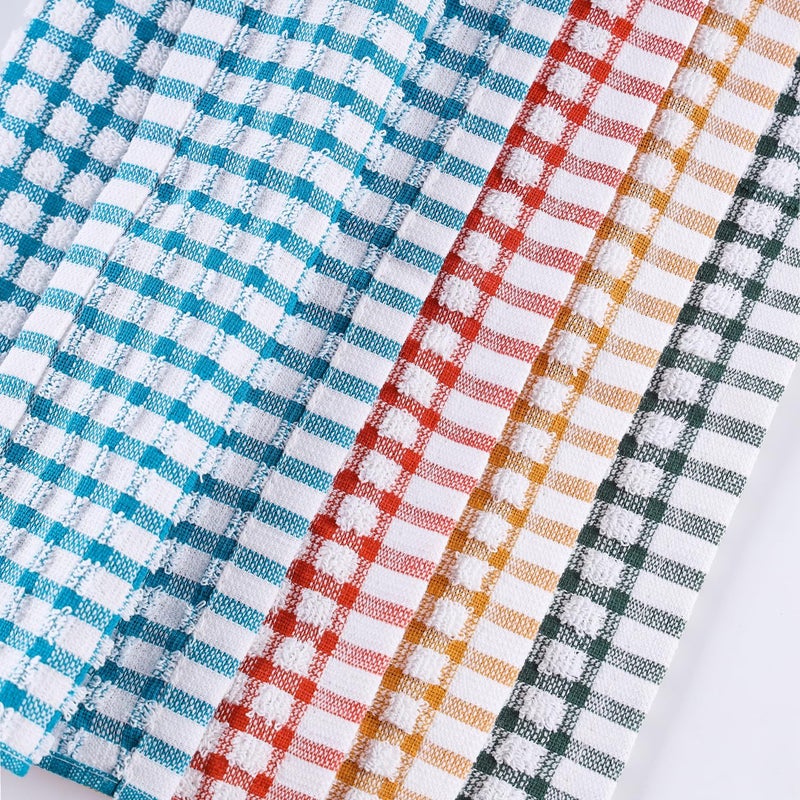 Oeleky Dish Towels for Kitchen  Cotton Kitchen Towels for Drying Dishes Pack of 8 (Multi B  15X26 inches) - Image 2