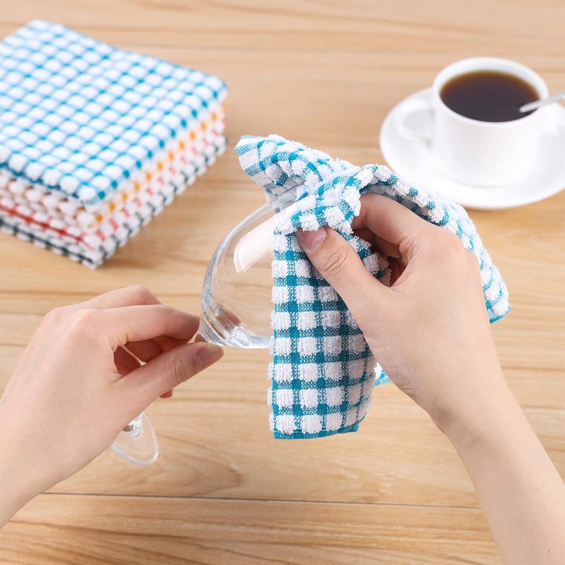 Oeleky Dish Towels for Kitchen  Cotton Kitchen Towels for Drying Dishes Pack of 8 (Multi B  15X26 inches) - Image 3