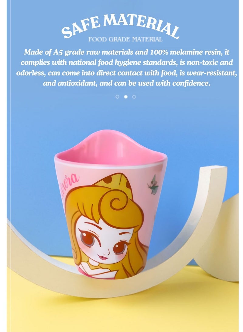 Disney Princess Aurora Kids Cup – Food Grade Plastic Drinking Tumbler for Girls, Lightweight & Durable Cartoon Cup (Pink/Yellow) - Image 2