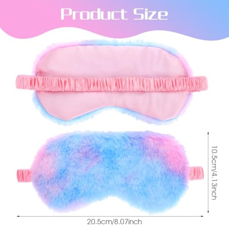 Kids Sleep Mask 4-Color Set Ultra-Soft Plush Material - Secure Satin Elastic Strap Light-Blocking Travel Sleep Mask for Toddler Bedtime & Travel Use - Image 2