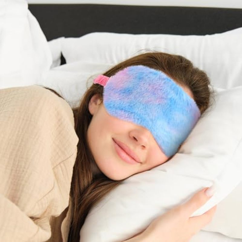 Kids Sleep Mask 4-Color Set Ultra-Soft Plush Material - Secure Satin Elastic Strap Light-Blocking Travel Sleep Mask for Toddler Bedtime & Travel Use - Image 5