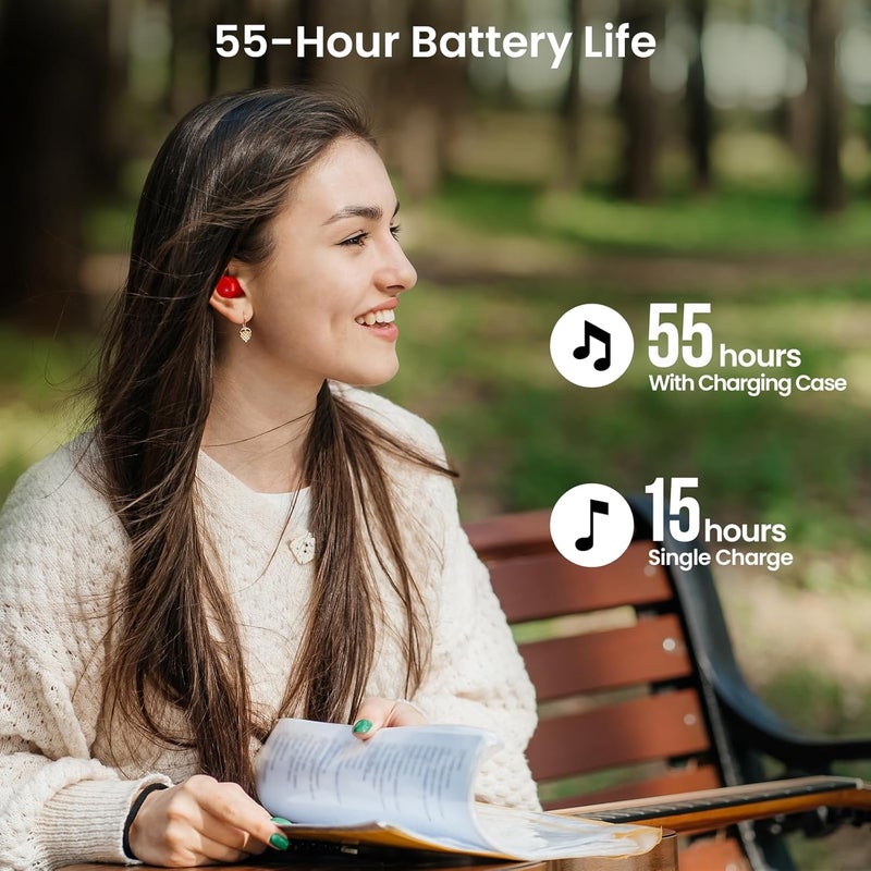 TOZO All-round well-engineered practical build T12 (Compact Ergonomic Edition) Wireless Earbuds Bluetooth 5.3 Headphones, Call ENC Noise Cancelling Mic, 55Hrs Playtime App Customize EQ IPX8 Waterproof LED Digital Display Premium Sound Headset Light sturdy raw material - Image 4