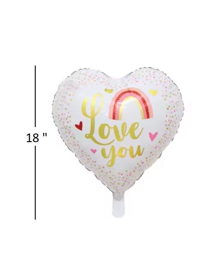 بوكسوودس 18 قطعة من بالونات الفويل على شكل قلب لتزيين حفلات عيد الحب والذكرى السنوية - Image 2