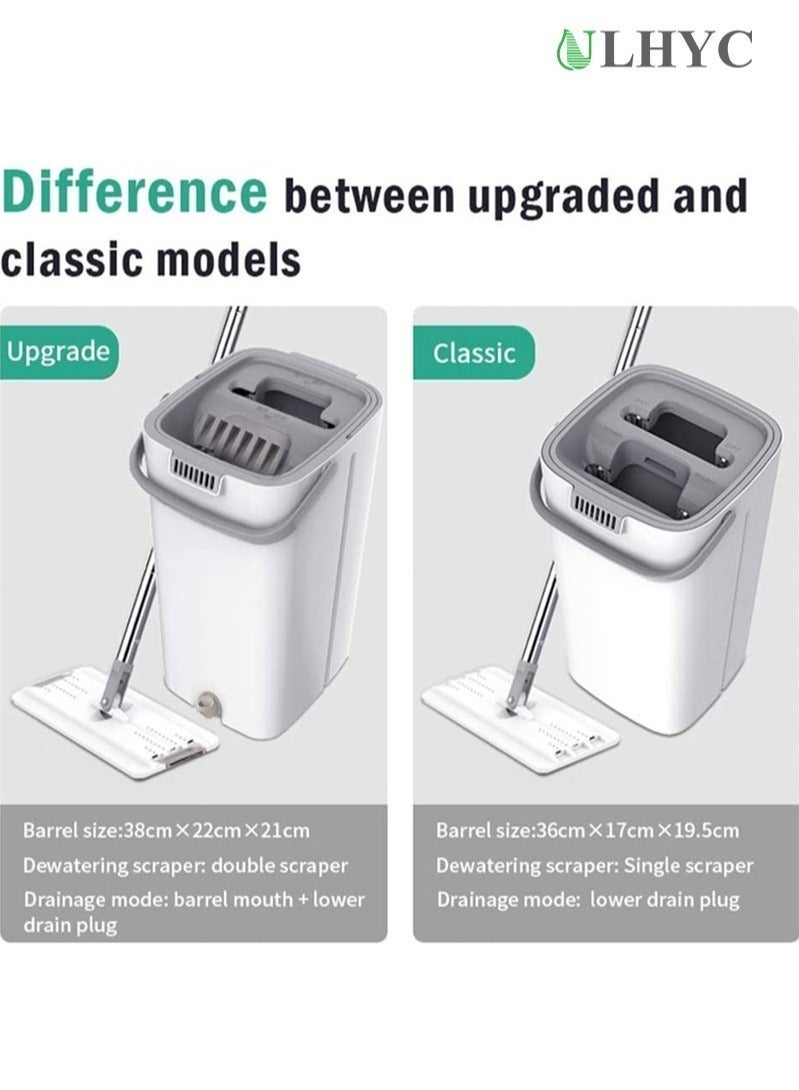 ULHYC Hands-Free Flat Floor Mop And Bucket Set For Home Floor Cleaning With Washable Microfiber Pad - Image 5