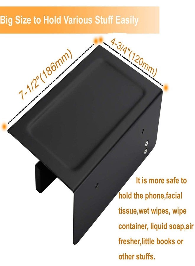 Nolimas Matte Black Toilet Paper Holder with Shelf, SUS304 Stainless Steel Bathroom Square, Modern Anti Rust Wall Mounted Tissue TP Roll Dispenser Plus Cell Mobile Phone Storage Rack - Image 5