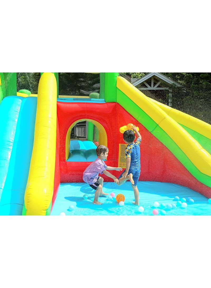 Inflatable Twin Water Slide With Bouncer for Kids Outdoor Play Twin slide with bouncer  - Image 2