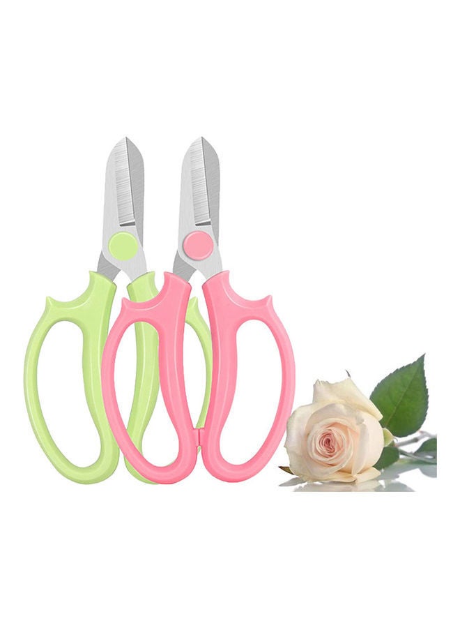 NIBEMINENT 2-Piece Stainless Steel Garden Flower Scissors Multicolour 25x12.5x2.5cm  - Image 1