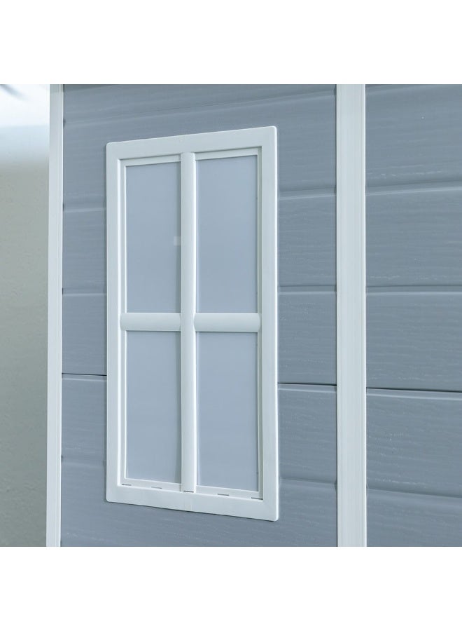 DANUBE HOME Ultra Strong Garden Storage Shed - 149.8x122x192.5 cm, Durable Polypropylene, Multi-Color, Ideal for Outdoor & Garden Accessories - Image 3