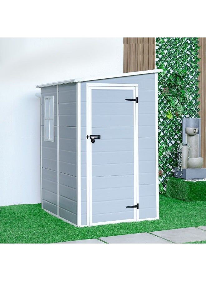 DANUBE HOME Ultra Strong Garden Storage Shed - 149.8x122x192.5 cm, Durable Polypropylene, Multi-Color, Ideal for Outdoor & Garden Accessories - Image 1