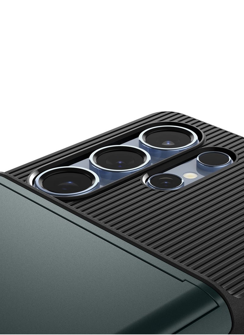 Spigen - Slim Armor CS for Samsung Galaxy S25 ULTRA Case Cover with Card Holder Compartment - Abyss Green - Image 1